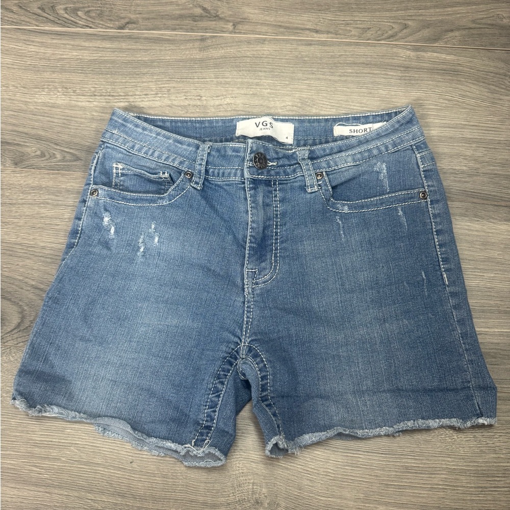 Women's Light Blue Distressed Jean Shorts